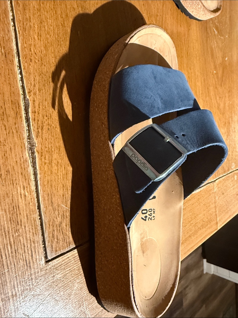 Papillio Women's Navy Double Strap Slide Sandals - Picture 5 of 5